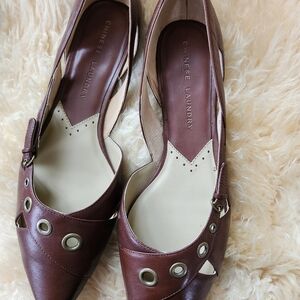 Chinese Laundry Brown Pointed Toe Slingback Heels